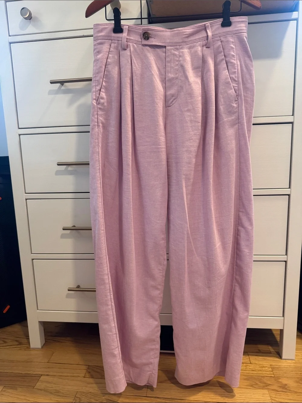 Banana Republic Lilac Linen Blend Wide-Leg Trousers